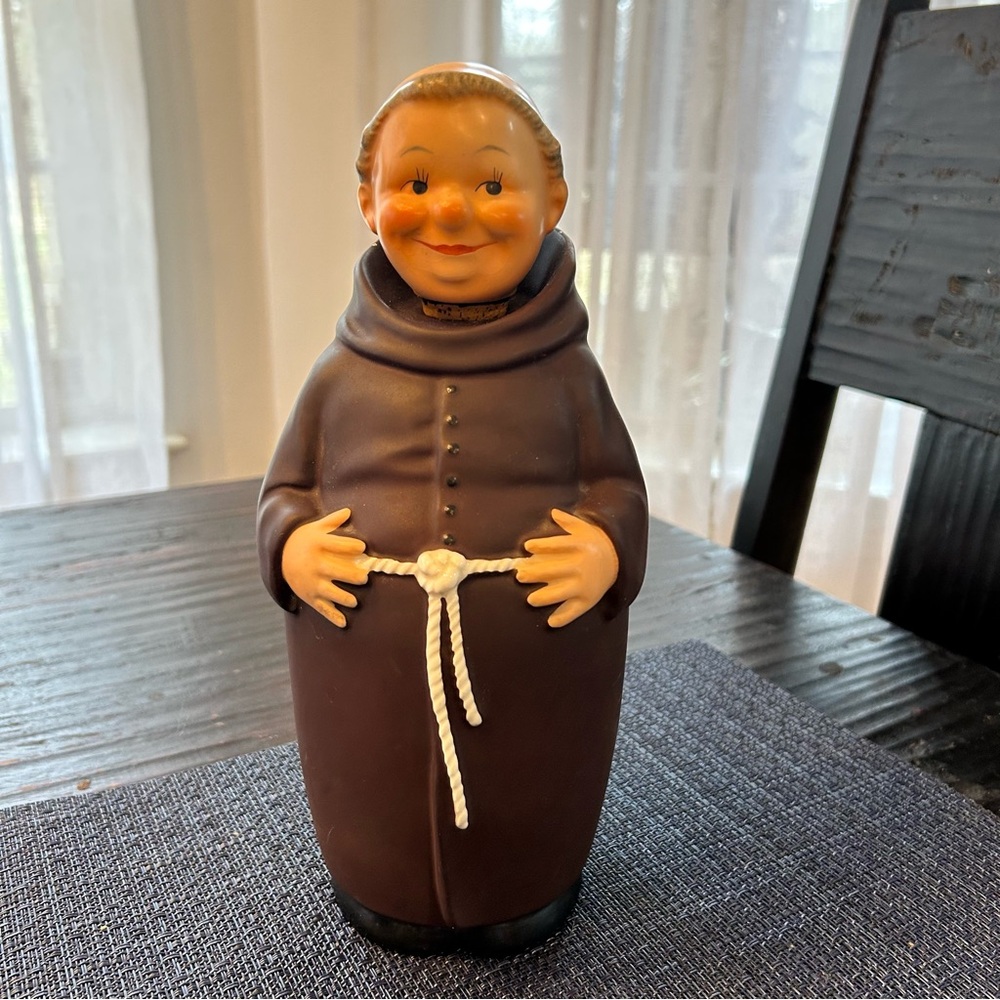 Vintage Friar Tuck ceramic monk decanter West Germany